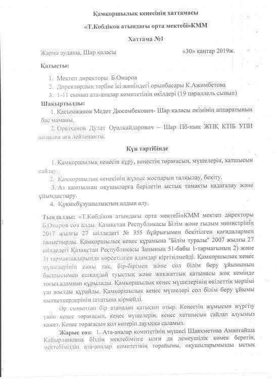 Қамқоршылық кеңес хаттамасы